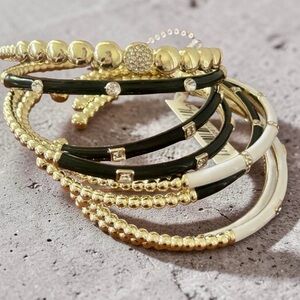 Heidi Daus Slim Pickens Black and White 8-piece Bracelet Set NWT